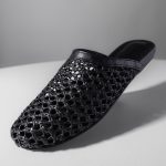 Raffia-Leather Slippers