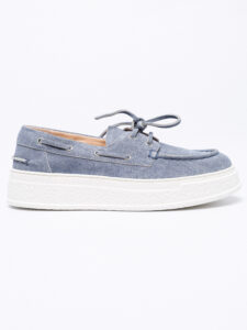 Leather Platform Boat Loafers