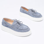 Leather Platform Boat Loafers