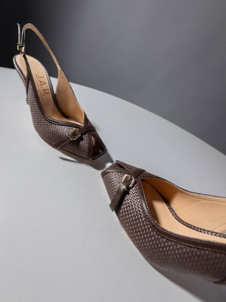 Raffia Peep-toe Pumps