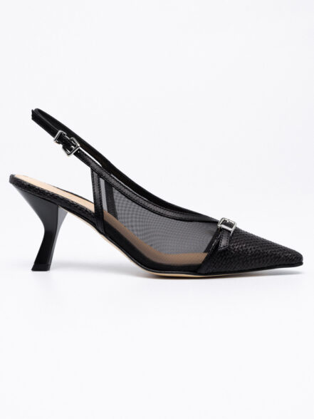 Mesh Slingback Pumps