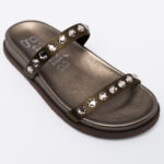 DOYEL satin Swarovski slides