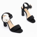 Suede-Leather High Heeled Sandals