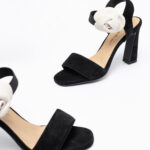 Suede-Leather High Heeled Sandals