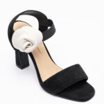 Suede-Leather High Heeled Sandals