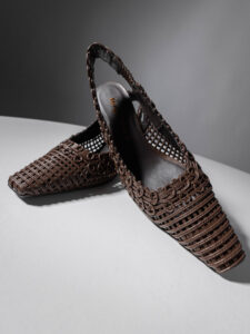 Δερμάτινης Πλέξης Slingbacks