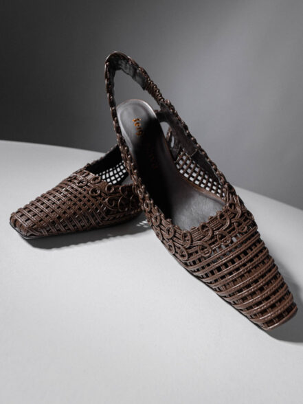 Δερμάτινης Πλέξης Slingbacks