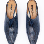 Snake-print Leather Mules