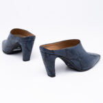 Snake-print Leather Mules