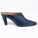 Snake-print Leather Mules