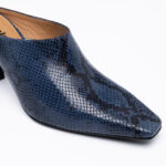 Snake-print Leather Mules