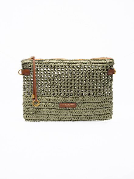 NEFELI raffia pouch