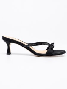 Satin kitten-heel mules