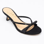 Satin kitten-heel mules