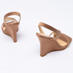 Satin wedge πέδιλα
