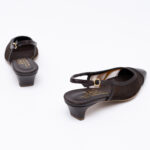 Mesh δερμάτινα slingbacks