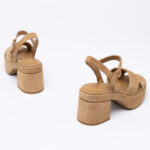 Suede-leather platform sandals