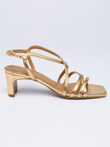 Metallic leather sandals