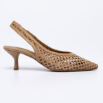 Suede-Leather Slingback Pumps
