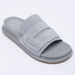 Suede leather slides