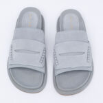Suede leather slides
