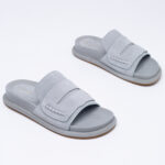 Suede leather slides