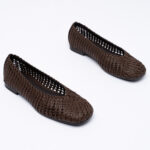 Woven leather Ballet Flat