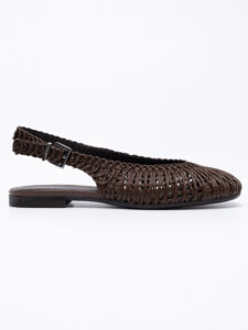 Δερμάτινης πλέξης slingbacks