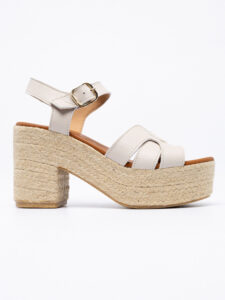 Leather Platform Espadrilles