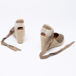 Leather wedge espadrilles
