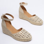 Leather Wedge Espadrilles