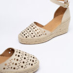 Leather Wedge Espadrilles