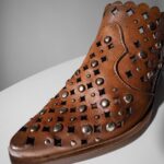 Studded leather mules