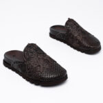 Δερμάτινα slippers με δαντέλα