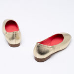 Metallic-leather ballerinas