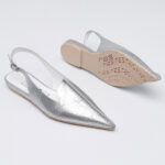 Metallic δερμάτινα slingbacks