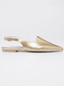 Metallic-leather slingbacks