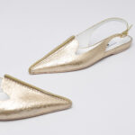 Metallic-leather slingbacks