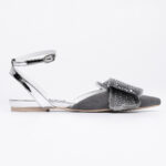 Slingback flats με strass φιόγκο