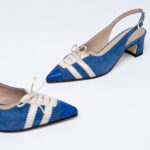 Suede leather slingback