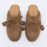 Suede boat-style slippers