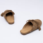 Suede boat-style slippers