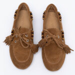 Suede tassel boat loafers
