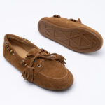 Suede tassel boat loafers