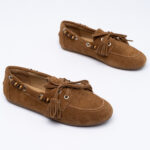 Suede tassel boat loafers